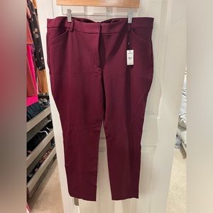 EXPRESS - maroon skinny mid rise trouser